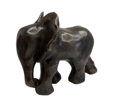 Escultura titulada "L'éléphanteau" por Michèle Goumain, Obra de arte original, Bronce