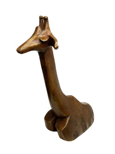 Sculpture titled "La girafe" by Michèle Goumain, Original Artwork, Bronze