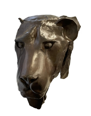 Sculpture intitulée "Lion" par Michèle Goumain, Œuvre d'art originale, Résine