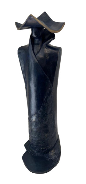 Скульптура под названием "Homme Bougeoir" - Michèle Goumain, Подлинное произведение искусства, Терракота