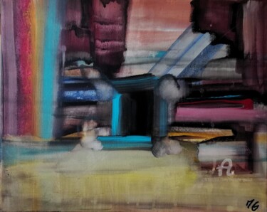 Pintura titulada "PORTE DÉROBÉE / BAC…" por Michele Guillot, Obra de arte original, Acrílico Montado en Bastidor de camilla…