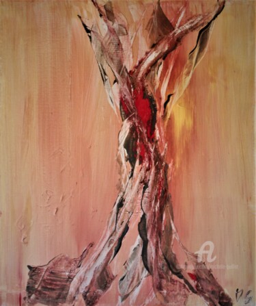 제목이 "DÉCHIREMENT/ TEARING"인 미술작품 Michele Guillot로, 원작, 아크릴 나무 들것 프레임에 장착됨