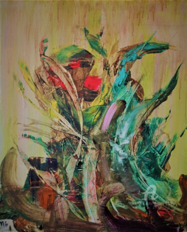 Картина под названием "BOUQUET SAUVAGE / W…" - Michele Guillot, Подлинное произведение искусства, Акрил Установлен на Деревя…