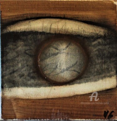 Painting titled "REGARD / LOOK" by Michele Guillot, Original Artwork, Acrylic Mounted on Wood Stretcher frame