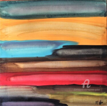 Painting titled "GÉOLOGIE DU BONHEUR…" by Michele Guillot, Original Artwork, Acrylic Mounted on Wood Stretcher frame