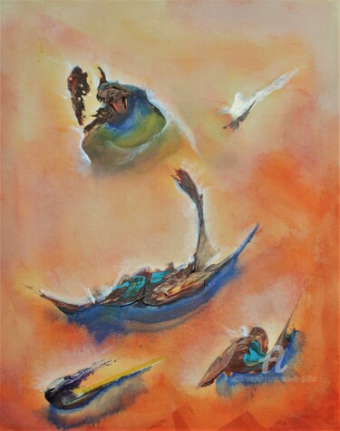 Pintura intitulada "VOYAGE / TRIP" por Michele Guillot, Obras de arte originais, Acrílico