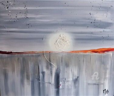 Painting titled "QUIÉTUDE / QUIET" by Michele Guillot, Original Artwork, Acrylic Mounted on Wood Stretcher frame