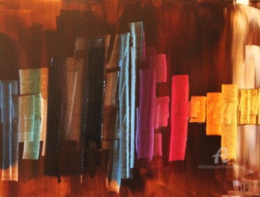 Картина под названием "VIBRATO" - Michele Guillot, Подлинное произведение искусства, Акрил Установлен на Деревянная рама для…