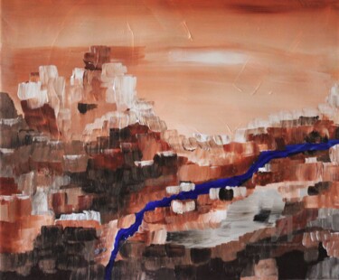 CHEMIN DES TOUAREGS / PATH OF TUAREGS Painting titled "CHEMIN DES TOUAREGS…" by Michele Guillot, Original Artwork, Acrylic Mounted on Wood Stretcher frame