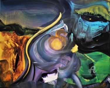 Pintura titulada "SUR LES TRACES DES…" por Michele Guillot, Obra de arte original, Acrílico Montado en Bastidor de camilla d…