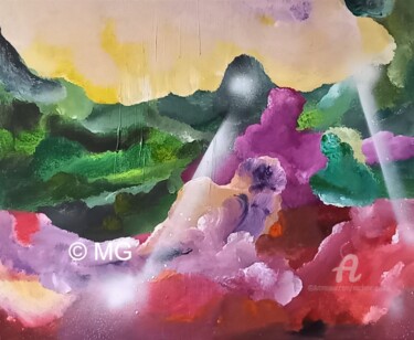 TERRE DU MILIEU / MIDDLE EARTH Peinture intitulée "TERRE DU MILIEU / M…" par Michele Guillot, Œuvre d'art originale, Acrylique Monté sur Châssis en bois
