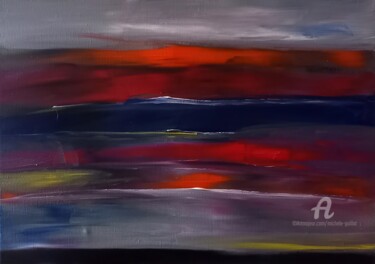 Painting titled "TWILIGHT" by Michele Guillot, Original Artwork, Acrylic Mounted on Wood Stretcher frame