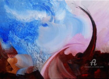 Painting titled "A FLEUR DE TERRE /…" by Michele Guillot, Original Artwork, Acrylic Mounted on Wood Stretcher frame