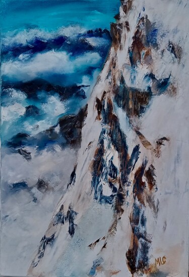 Painting titled "Altitude" by Michèle Labbre Cayla, Original Artwork, Oil