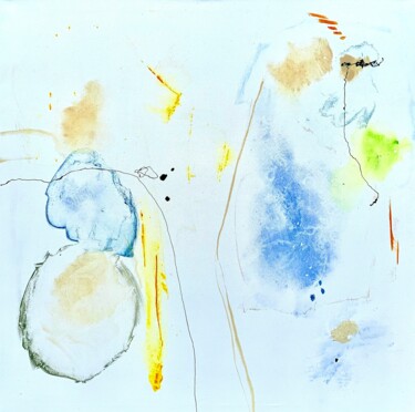 Картина под названием "AIR 3" - Michele Laurence Prevost, Подлинное произведение искусства, Акрил Установлен на Деревянная р…
