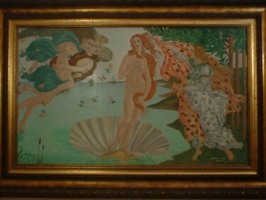 Pittura intitolato "La Nascita di Vener…" da Michele Montalto, Opera d'arte originale, Olio