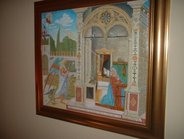 Pittura intitolato "Annunciazione di Vi…" da Michele Montalto, Opera d'arte originale, Olio