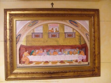 Pittura intitolato "Cenacolo di Andrea…" da Michele Montalto, Opera d'arte originale, Olio