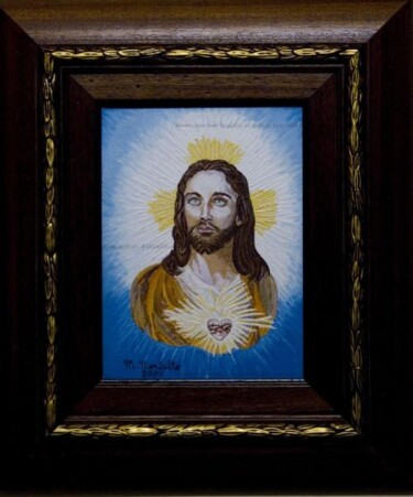Pittura intitolato "Sacro Volto di Gesù" da Michele Montalto, Opera d'arte originale, Olio