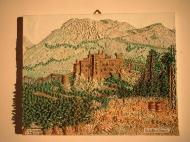 Painting titled "Panorama con Castel…" by Michele Montalto, Original Artwork, Oil