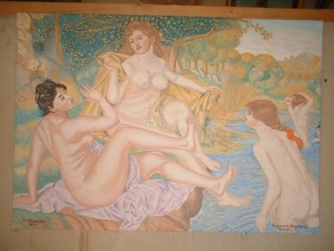 Pittura intitolato "Le Grandi bagnanti…" da Michele Montalto, Opera d'arte originale, Olio