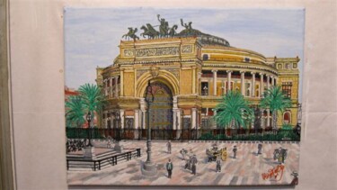 Painting titled "Teatro Politeama Ga…" by Michele Montalto, Original Artwork
