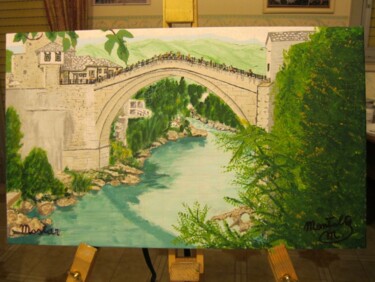 Pittura intitolato "ponte-di-mostar-6.j…" da Michele Montalto, Opera d'arte originale, Altro