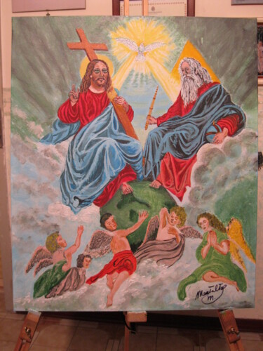Pittura intitolato "La Santissima Trini…" da Michele Montalto, Opera d'arte originale, Altro