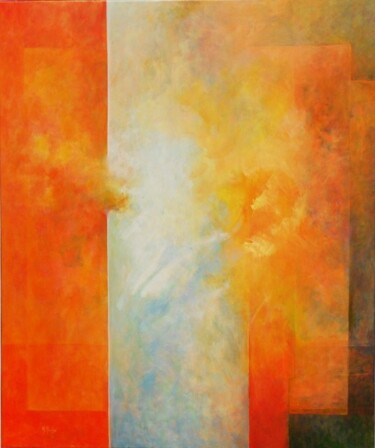 Peinture intitulée "Espace en résonance…" par Michèle Radix, Œuvre d'art originale, Huile