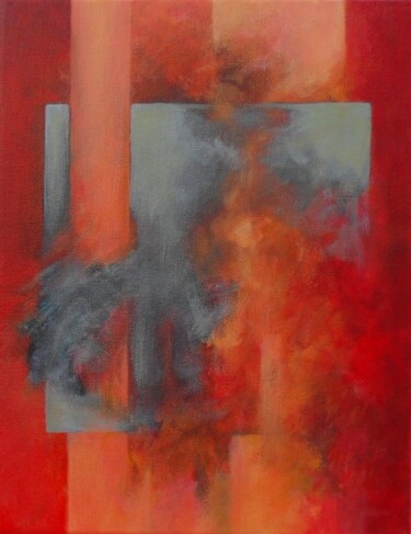 Painting titled "puits de lumière gr…" by Michèle Radix, Original Artwork, Oil