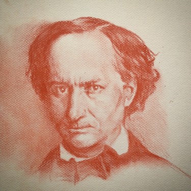 Drawing titled ""Charles Baudelaire"" by Michèle Rais, Original Artwork, Other