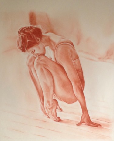 Drawing titled ""Danse IX" (revue à…" by Michèle Rais, Original Artwork, Conté