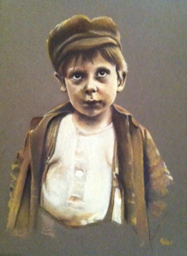 Peinture intitulée "jeune garçon" par Michèle Rais, Œuvre d'art originale, Pastel