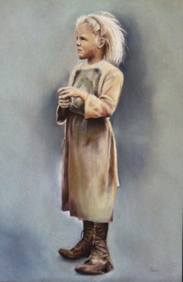 Peinture intitulée "Petite fille" par Michèle Rais, Œuvre d'art originale, Pastel