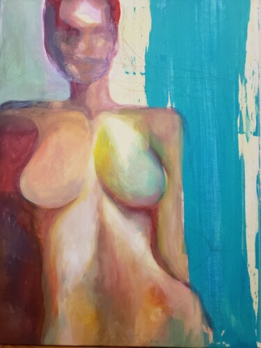 Картина под названием "Blue I" - Michele Rene, Подлинное произведение искусства, Акрил