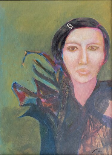 Painting titled "Judy" by Michele Rene, Original Artwork, Acrylic