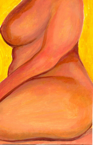 Painting titled "Posture" by Michele Rene, Original Artwork, Acrylic