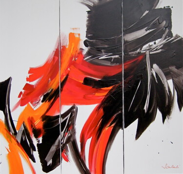 Картина под названием "Esprit et Rythmes" - Michèle Sauberli, Подлинное произведение искусства, Акрил Установлен на Деревянн…