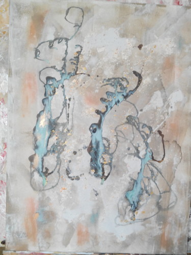 Painting titled "gouttes d'eau" by Michele Telli, Original Artwork, Acrylic