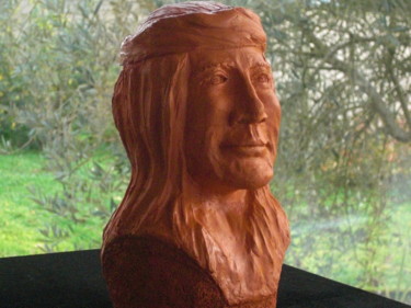 Sculpture intitulée "chef-apache-naiche-…" par Michele Valdre-Kromer, Œuvre d'art originale