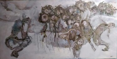 Peinture intitulée "A quoi rêvent les t…" par Michèle Vaucelle, Œuvre d'art originale, Encre
