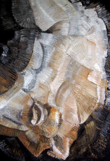 Картина под названием "Froissement d'Or" - Michèle Ville, Подлинное произведение искусства, Масло Установлен на Деревянная р…
