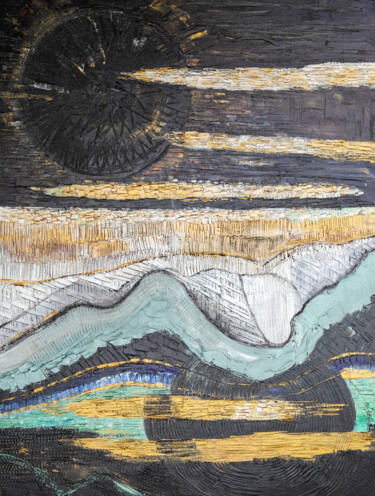Картина под названием "Sérénité" - Michèle Ville, Подлинное произведение искусства, Масло Установлен на Деревянная рама для…