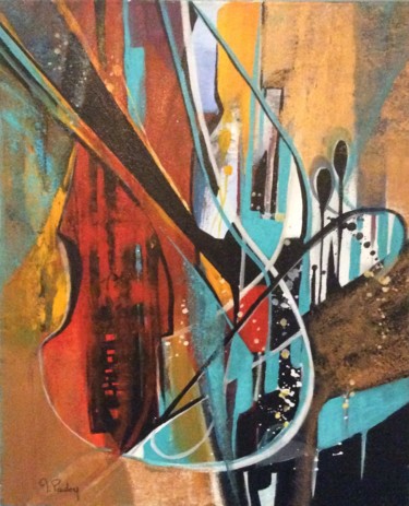 Painting titled "Jazz" by Michèle Padoy, Original Artwork, Acrylic