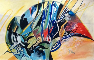 Картина под названием "Nautilus" - Michèle Padoy, Подлинное произведение искусства, Акварель Установлен на картон