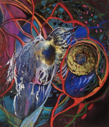 Peinture intitulée "L’artichaut fait so…" par Michèle Padoy, Œuvre d'art originale, Pastel Monté sur Carton