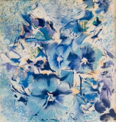 "Pensées bleues" başlıklı Tablo Michèle Padoy tarafından, Orijinal sanat, Pastel Karton üzerine monte edilmiş