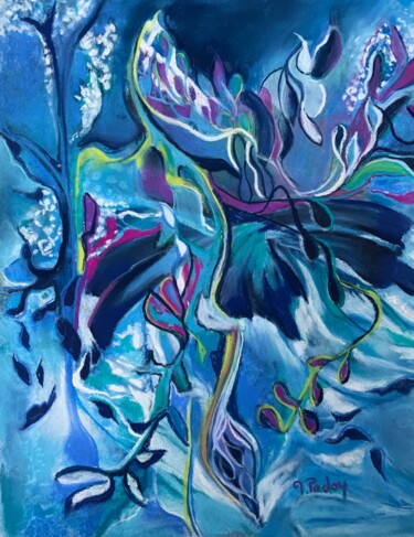 Pintura intitulada "Violet seeds" por Michèle Padoy, Obras de arte originais, Pastel