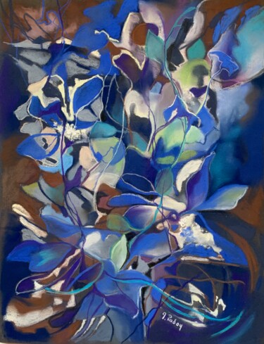 Ζωγραφική με τίτλο "Blue dream" από Michèle Padoy, Αυθεντικά έργα τέχνης, Παστέλ
