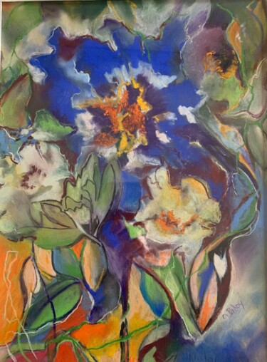 绘画 标题为“So blue flower” 由Michèle Padoy, 原创艺术品, 粉彩